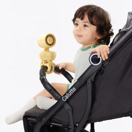 Jisulife ventilátor do kočíka 4 5000mAh Mini ventilátor do kočíka s flexibilným statívom - žltý - 22