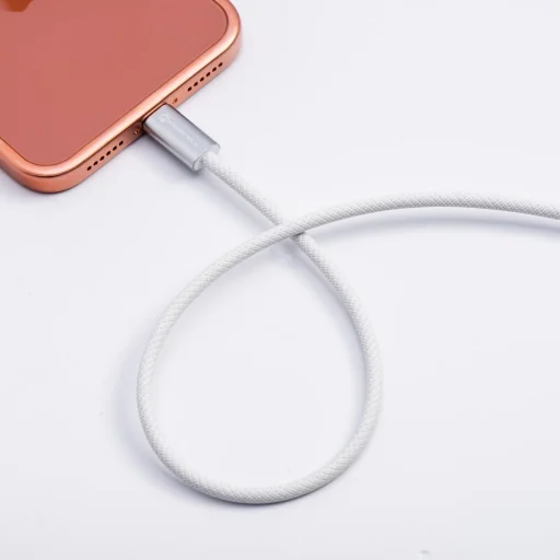 USB-C – USB-C Forcell F-Energy QC4.0 PD 3A 60W Cafule Flat 1,2 m CCFN23 biely kábel - 7