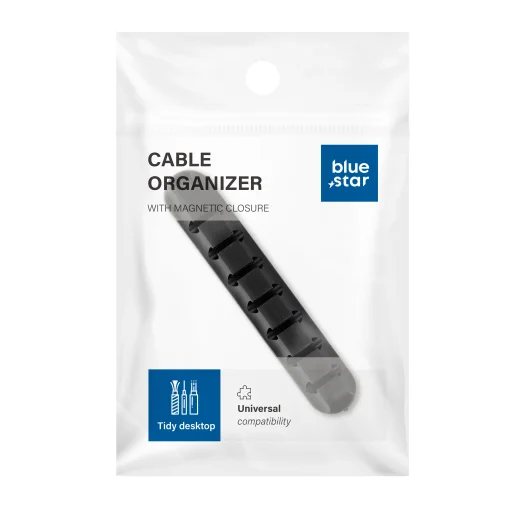 Blue Star PJ-OCZ8 öntapadós szilikon kábelrendező 7 kábelhez - fekete (1 db) - 5