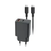 Setty USB-A + USB-C PD/QC 30W čierna sieťová nabíjačka + 1 m čierny USB-C kábel RLSK-AC-01 thumbnail