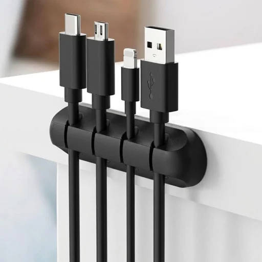 Blue Star PJ-OCZ23 öntapadós szilikon kábelrendező 4 kábelhez - fekete (1 db.) - 7