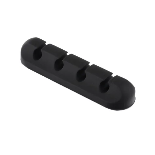 Blue Star PJ-OCZ23 samolepiaci silikónový organizér na 4 káble - čierny (1 ks) - 3