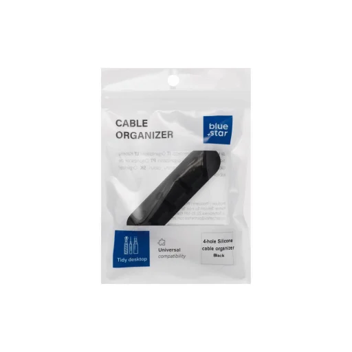 Blue Star PJ-OCZ23 öntapadós szilikon kábelrendező 4 kábelhez - fekete (1 db.) - 5