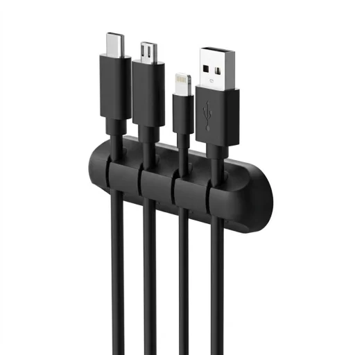 Blue Star PJ-OCZ23 öntapadós szilikon kábelrendező 4 kábelhez - fekete (1 db.) - 6