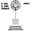 HOME CMF65 párásító ventilátor, 260 W, 64 cm-es lapátátmérő, 3 fokozat, 41 literes víztartály, oszcillálás thumbnail