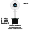 HOME CMF65 párásító ventilátor, 260 W, 64 cm-es lapátátmérő, 3 fokozat, 41 literes víztartály, oszcillálás thumbnail