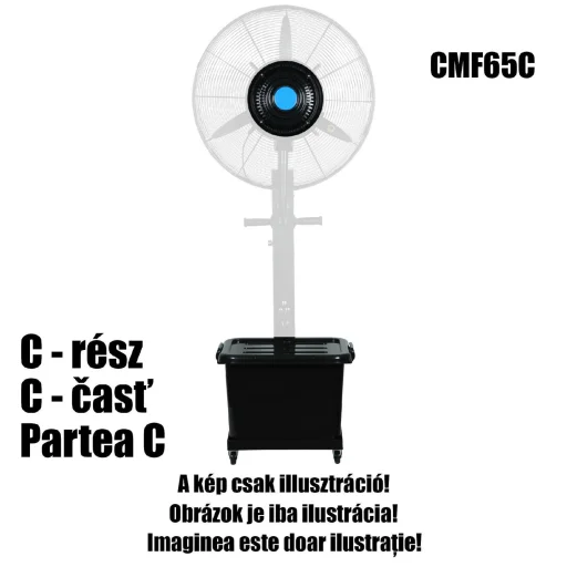 HOME CMF65 párásító ventilátor, 260 W, 64 cm-es lapátátmérő, 3 fokozat, 41 literes víztartály, oszcillálás - 6
