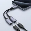 AUX 2 v 1 Type-C (samec) – Type-C (samica) / Type-C (samica) adaptér Blue Star čierny [DAC] – max. 25 W nabíjanie thumbnail