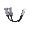 AUX 2 v 1 Type-C (samec) – Type-C (samica) / Type-C (samica) adaptér Blue Star čierny [DAC] – max. 25 W nabíjanie thumbnail