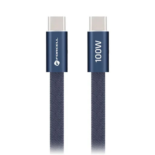 Forcell F-Energy QC4.0 PD 5A 100W Cafule Flat USB-C - USB-C kábel 1,2 m CCFN23 tmavomodrý - 2
