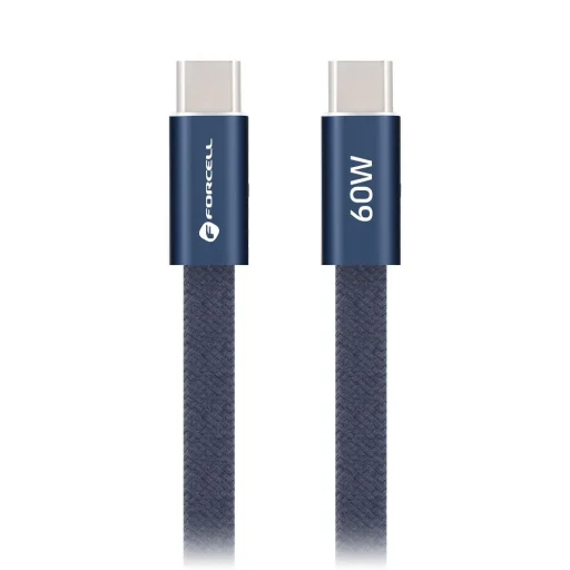 Forcell F-Energy QC4.0 PD 3A 60W Cafule Flat USB-C - USB-C kábel 1,2 m CCFN23 tmavomodrý - 2
