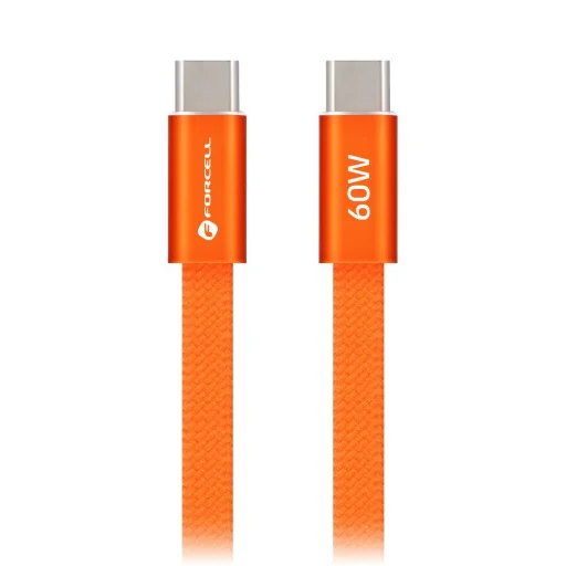 Forcell F-Energy QC4.0 PD 3A 60W Cafule Flat USB-C - USB-C kábel 1,2 m CCFN23 oranžový - 2