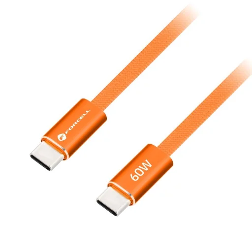 Forcell F-Energy QC4.0 PD 3A 60W Cafule Flat USB-C - USB-C kábel 1,2 m CCFN23 oranžový - 3