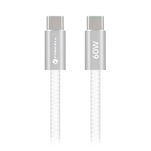 USB-C – USB-C Forcell F-Energy QC4.0 PD 3A 60W Cafule Flat 1,2 m CCFN23 biely kábel - 2