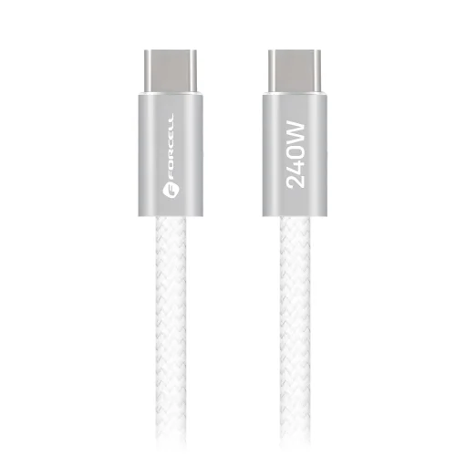 Forcell F-Energy Cafule Color USB-C - USB-C kábel QC4.0 PD 5A 240W 1,2 m CBN1 biely - 2