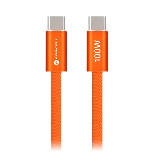 Oranžový Forcell F-Energy QC4.0 PD 5A 100W Cafule Color USB-C – USB-C kábel 1,2 m ACYH23 - 2