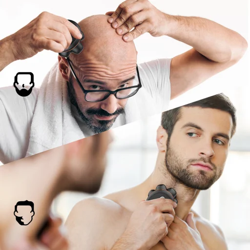 MAXGROOM JK-1688 Elektrický holiaci strojček na hlavu a bradu - čierny - 10