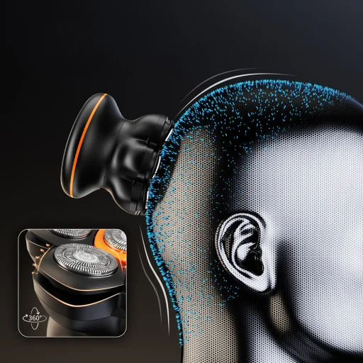 MAXGROOM JK-1688 Elektrický holiaci strojček na hlavu a bradu - čierny - 11