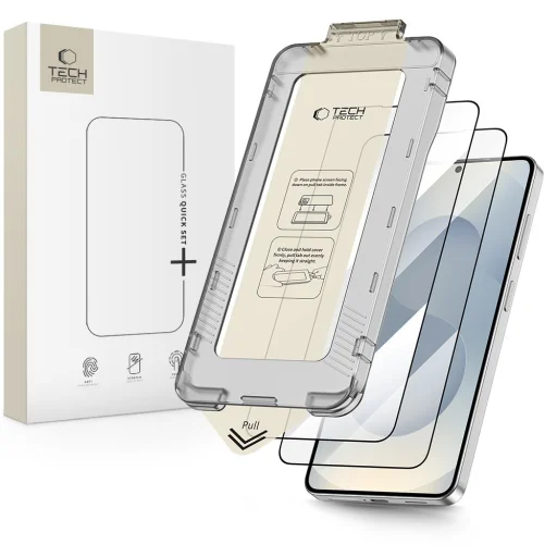Samsung Galaxy S26 Plus Tech-Protect Quick Set+ 2 ks čierne tvrdené sklo - 1