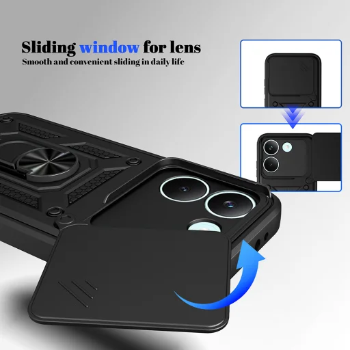 Techsuit - séria CamShield - Xiaomi Poco X8 Pro - čierne puzdro - 4