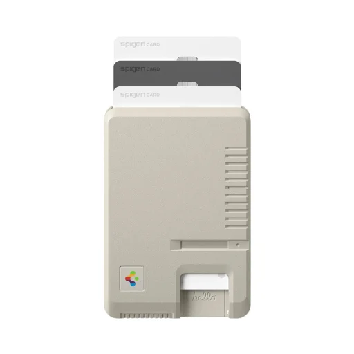 Spigen - Classic LS Mag Fit Wallet flipové puzdro s MagSafe (AFA10949) - Jednoduchý prístup, Minimalistický dizajn - Stone - 1