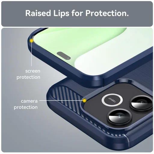 Techsuit - Carbon Silicone - Honor 600 Lite - modré puzdro - 3