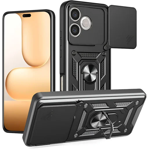 Techsuit - Séria CamShield - Honor 600 Lite - Čierne puzdro - 1