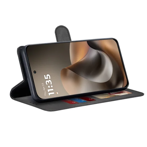 Techsuit - knižkové puzdro - Motorola Moto G77 - čierne puzdro - 2