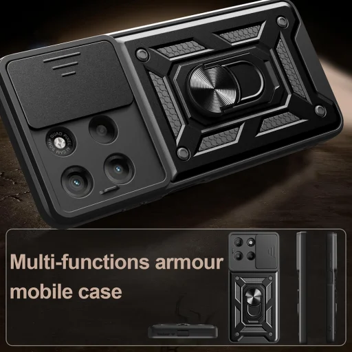 Techsuit - CamShield Series - Motorola Moto G77 - Čierne puzdro - 6