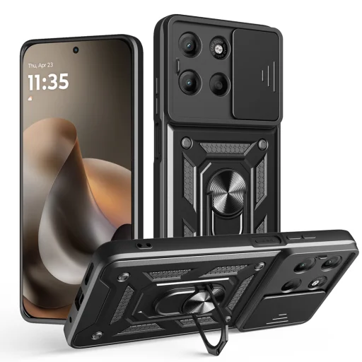 Techsuit - CamShield Series - Motorola Moto G77 - Čierne puzdro - 1