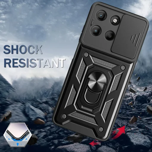 Techsuit - CamShield Series - Motorola Moto G77 - Čierne puzdro - 2