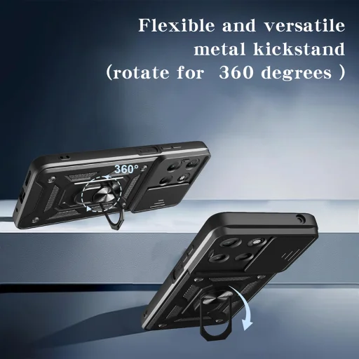 Techsuit - CamShield Series - Motorola Moto G77 - Čierne puzdro - 3