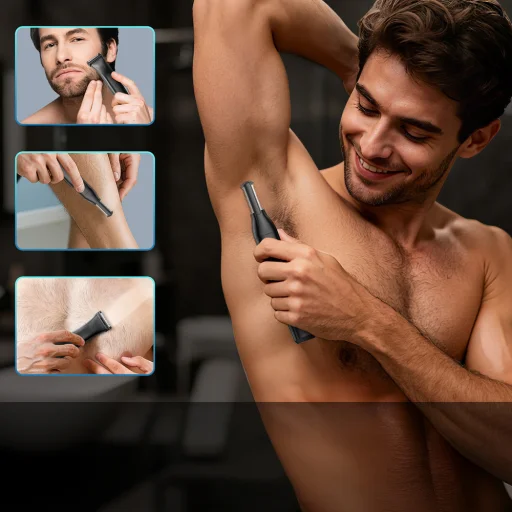 MAXGROOM M-319 multifunkčný zastrihávač s vymeniteľnými hlavicami – čierny - 4