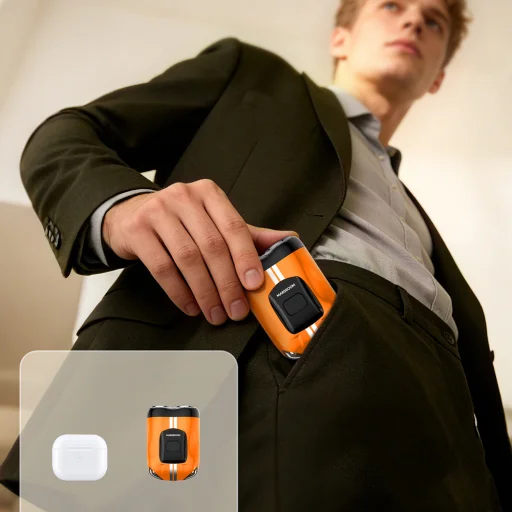 MAXGROOM M-501 elektrický holiaci strojček - oranžový - 9