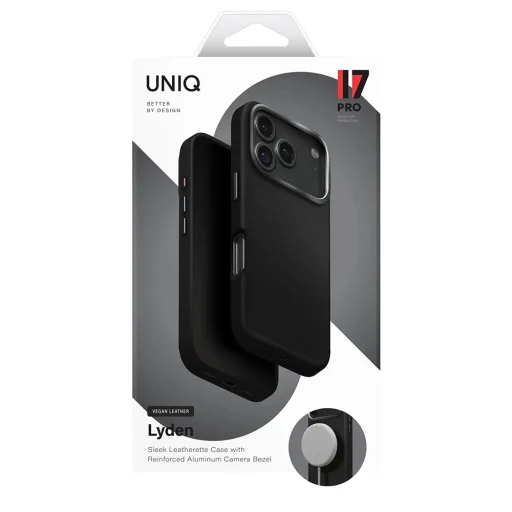 UNIQ - Lyden koženkové puzdro - iPhone 17 Air - čierne - 7