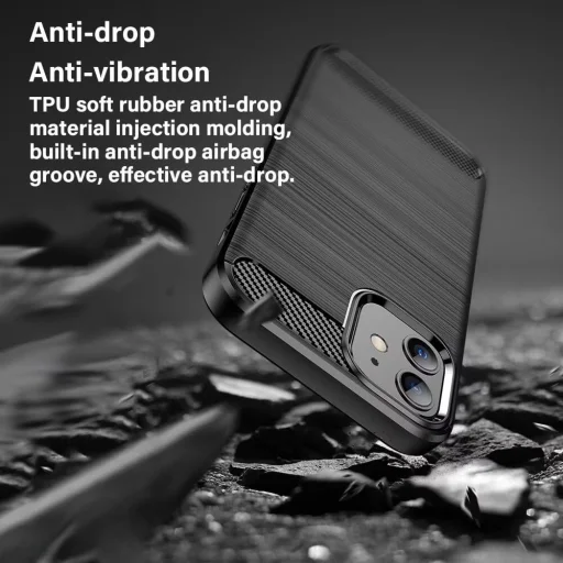 Techsuit - Carbon Silicone - Oppo A6 4G - Čierne puzdro - 6