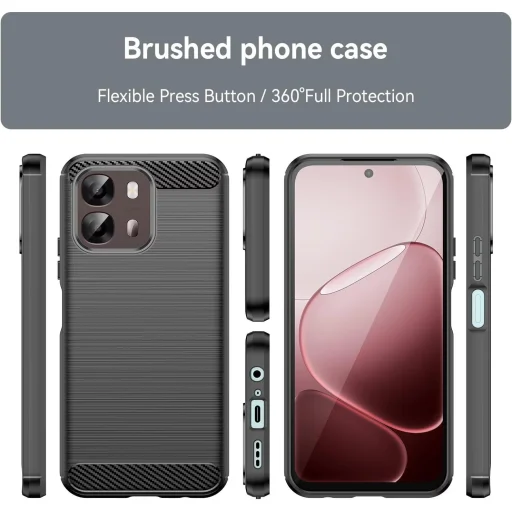 Techsuit - Carbon Silicone - Oppo A6 4G - Čierne puzdro - 4