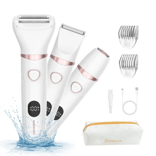 MAXGROOM M-105 3 v 1 dámsky zastrihávač na telo a tvár - biely - 2