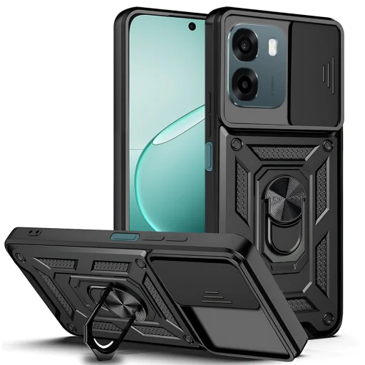 Techsuit - séria CamShield - Oppo A6 4G - Čierne puzdro - 1