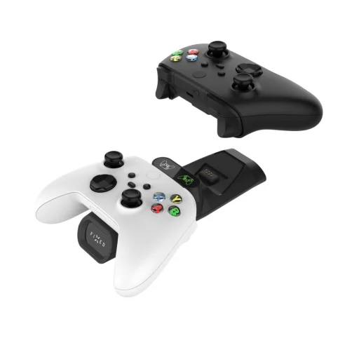 Fixed - Kettős töltőállomás (FIXXB-DCC-BK) - Xbox Series S, X, Elite és One vezeték nélküli kontrollerekhez, LED, USB-C port - fekete - 1