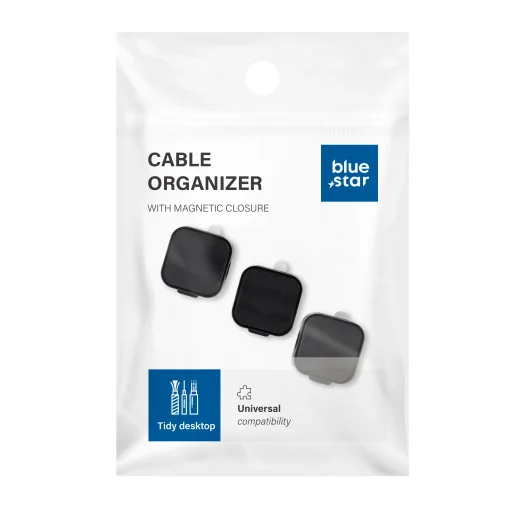 Blue Star PJ-OCZ7 magnetický organizér káblov - čierny (3 ks) - 4