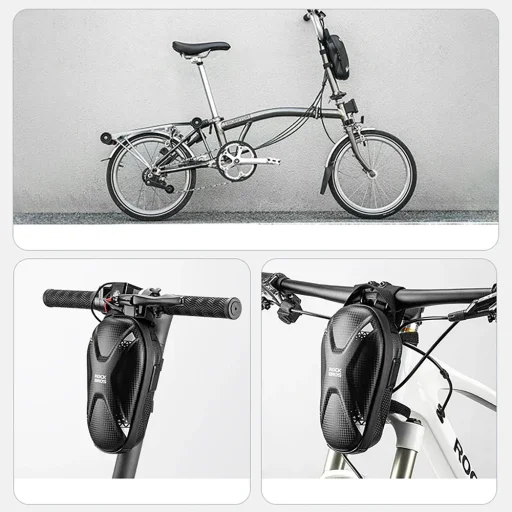 Rockbros taška 3011006301 na riadidlá na bicykel alebo kolobežku 1,3 l - čierna - 5