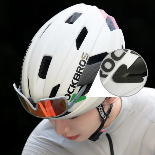 Rockbros LK-15 karbónová cyklistická prilba 58-62cm - biela - 5