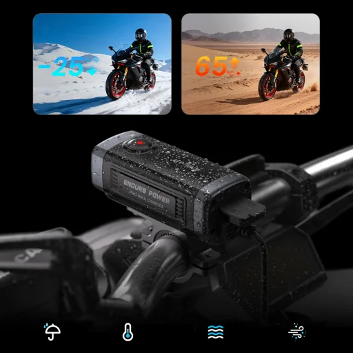 AKEEYO 710 Lite akčná kamera na riadidlá pre bicykle a motocykle - Čierna - 6