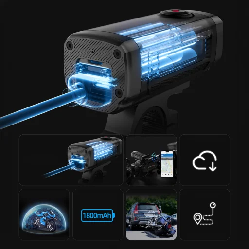 AKEEYO 710 Lite akčná kamera na riadidlá pre bicykle a motocykle - Čierna - 5