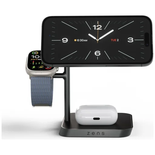 Zens Office Charger Pro 3 + Apple Watch Charging 15W Qi2 magnetická indukčná nabíjačka 3 v 1 - 2