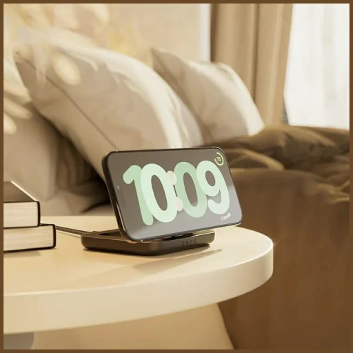 Zens magnetická indukčná nabíjačka na nočný stolík Qi2 15W USB-C čierna - 5