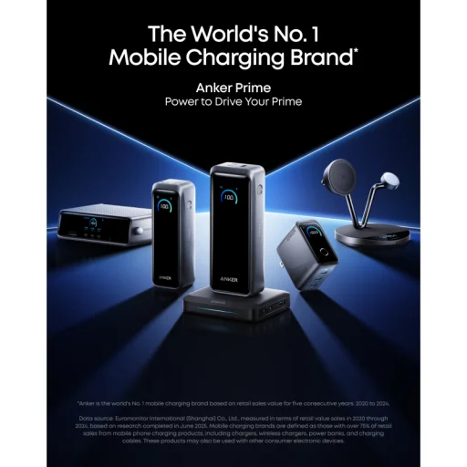 Anker Stolná nabíjačka Powerbank Prime, 150W, 5A, 1 x Pogo Pin - 1 x USB-A - 2 x USB-C, Čierna A1903G11 - 2