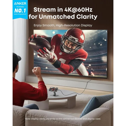 USB-C na HDMI video kábel Anker Nano, 1,8m, sivý A87E0H12 - 2