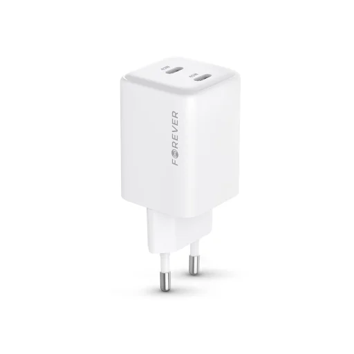 Forever TC-08-45CC GaN PD sieťová nabíjačka 2x USB-C 45W biela - 2